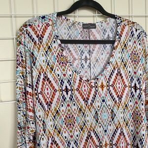 Market & Spruce Diamond Patterned Top Medium